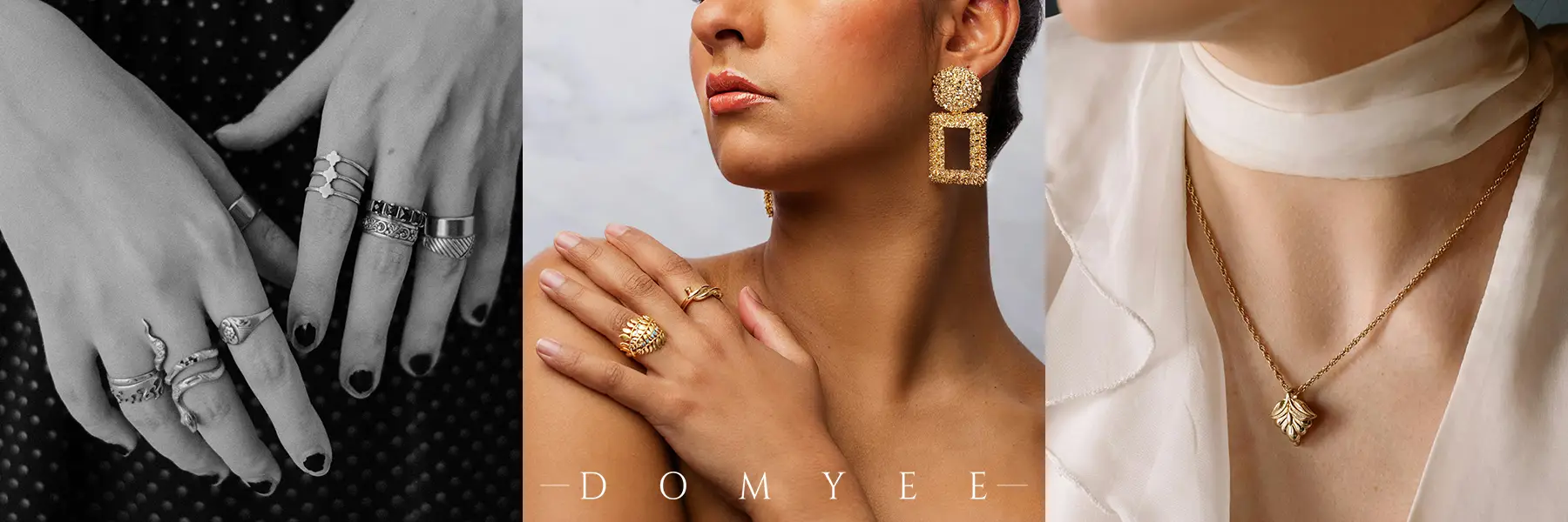 Models correctly show the matching effect of coat and jewelry in various styles.