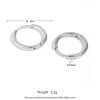 Sleek stainless steel hoop earring with a simple and elegant design.