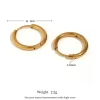 Sleek gold hoop earring with a simple and elegant design.