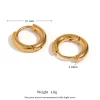 Gold hoop earrings, 10mm size, lightweight and durable with waterproof and color-resistant properties.