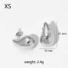 Stainless steel teardrop earrings, XS size, 21mm in length, and 2.4g lightweight, perfect for a modern minimalist style.