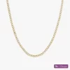 18K gold necklace with marquise-cut cubic zirconia stones on a fade-resistant chain, white background, "DM Domyee" watermark at bottom right