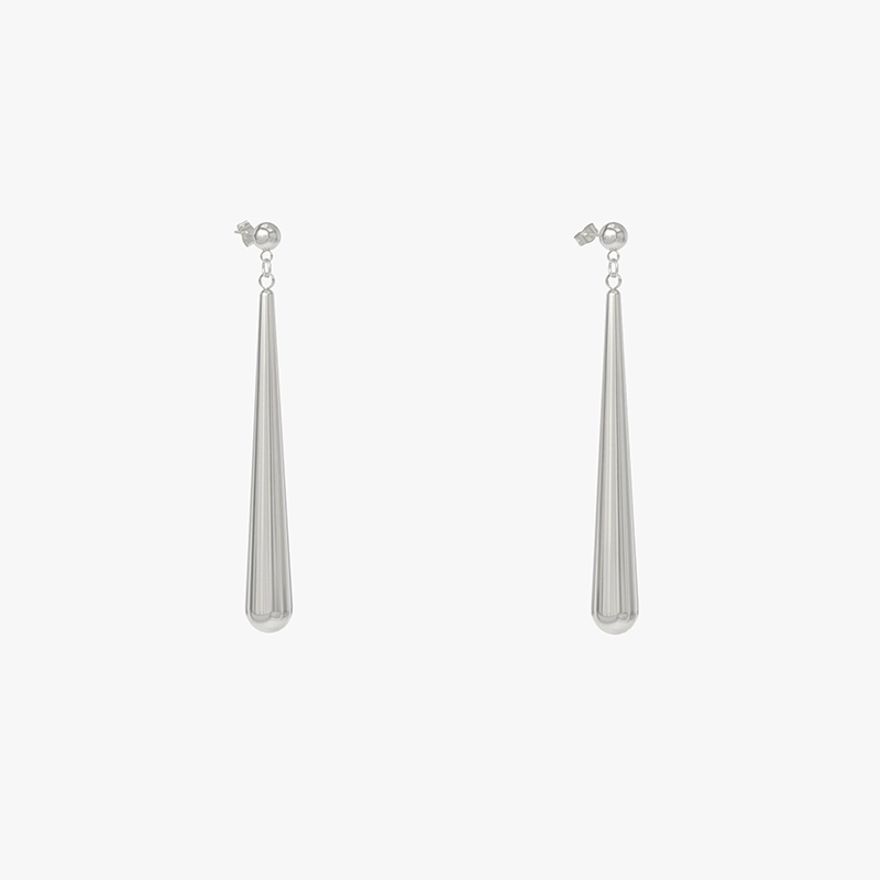 stainless steel spike earrings with a sleek design and polished finish.